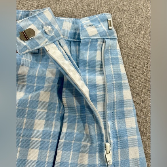 Chic Blue Plaid A-Line Skirt - Picture 2 of 4